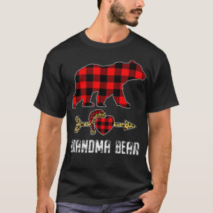 Grandma Bear Red Buffalo Plaid Matching Christmas  T-Shirt