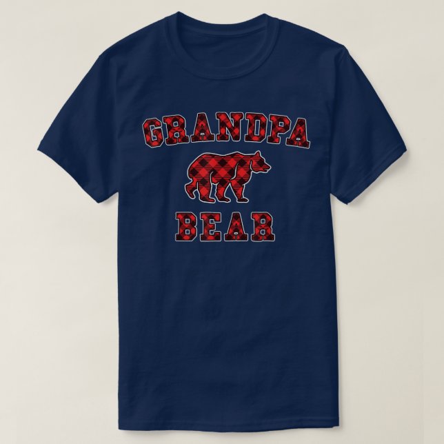 Grandma Bear Red Buffalo Plaid Matching Family Chr T-Shirt (Design Front)