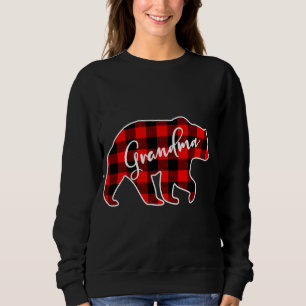 Grandma Bear Red Plaid Matching Family Christmas Sweatshirt