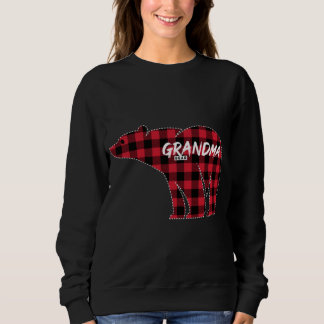 Grandma Bear Red Plaid Matching Family Pajama Desi Sweatshirt