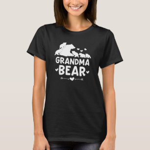 Grandma Bear With Baby Cubs Heart Arrow Grandma T-Shirt
