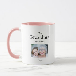 Grandma Belongs to, Custom Photo Coffee Mug