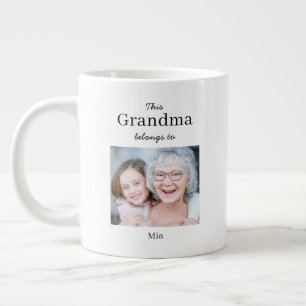 Grandma Belongs to, Custom Photo Jumbo Large Coffee Mug