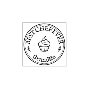 GrandMa Best Chef ever - Custom Bakery Logo Rubber Stamp