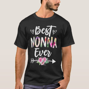 Grandma Best Nonna Ever Mothers Day Flower Women T-Shirt