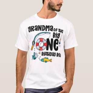 Grandma Big One 1-Year-Old Boy Fishing Birthday T- T-Shirt