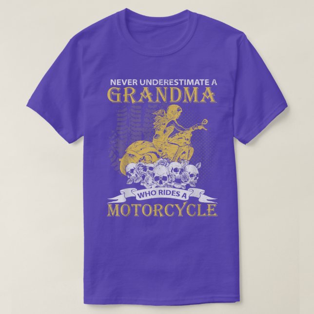 Grandma Biker Motorcycle Motocross Off-Roading Bik T-Shirt (Design Front)