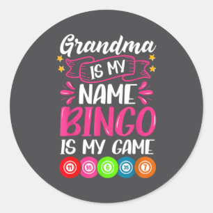 Grandma Bingo Player Funny Bingo Quote Design  Classic Round Sticker