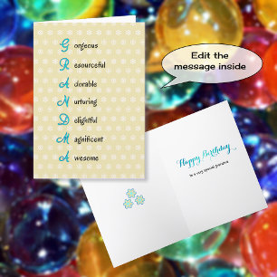 Grandma birthday appreciation text card