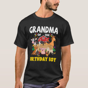 Grandma Birthday Boy Farm Theme Animals Kids Birth T-Shirt