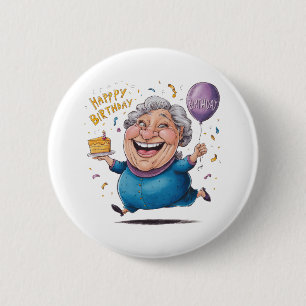 Grandma Birthday Celebration 6 Cm Round Badge