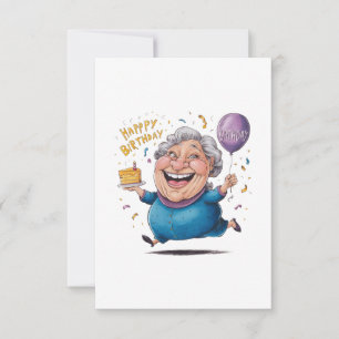 Grandma Birthday Celebration Thank You Card