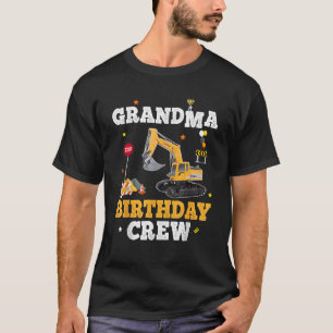 Grandma Birthday Crew Construction Matching Family T-Shirt