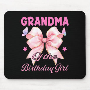 Grandma birthday girl matching coquette pink bow mouse pad