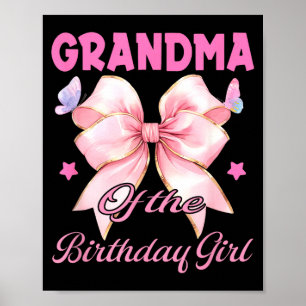 Grandma birthday girl matching coquette pink bow  poster