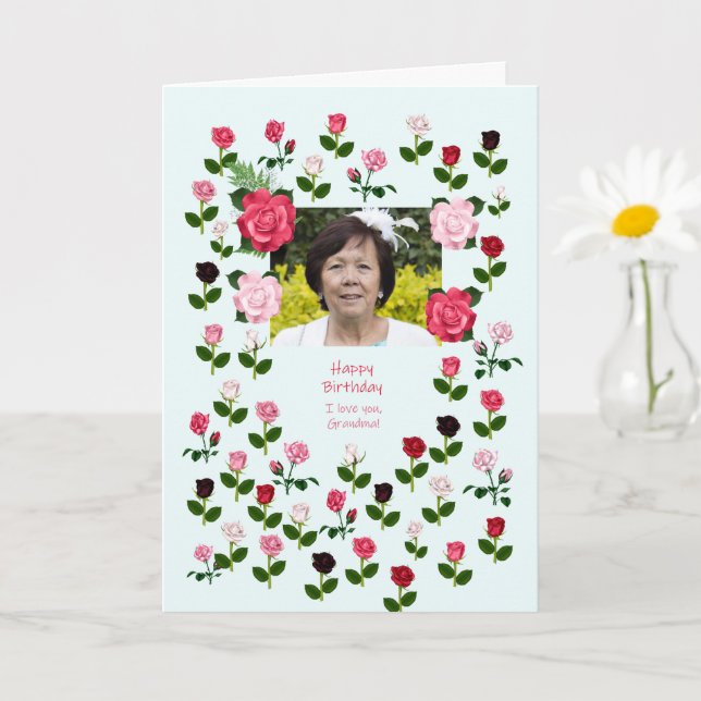 Grandma, Birthday, Roses Card (Small Plant)