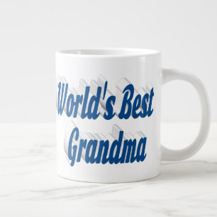 Grandma blue half typography large coffee mug