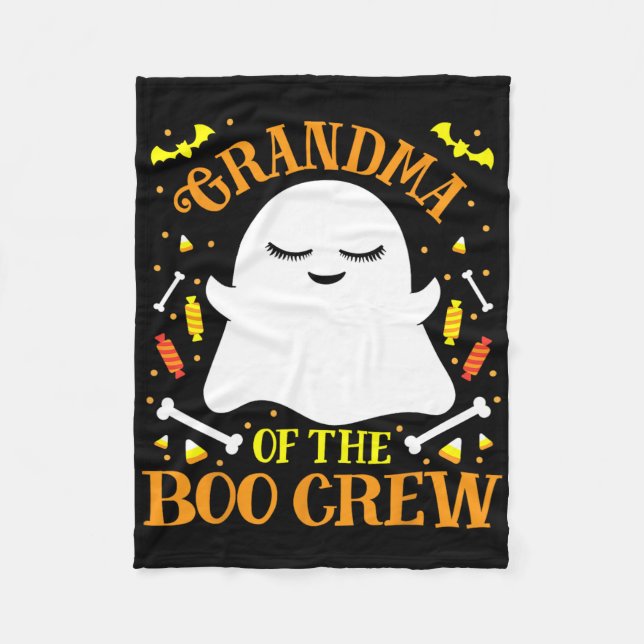 Grandma Boo Crew Ghost Matching Family Set Hallowe Fleece Blanket (Front)