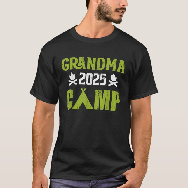 Grandma Camp 2025 Family Vacation Summer Camping C T-Shirt (Front)
