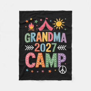 Grandma camp 2027 family vacation summer camping fleece blanket