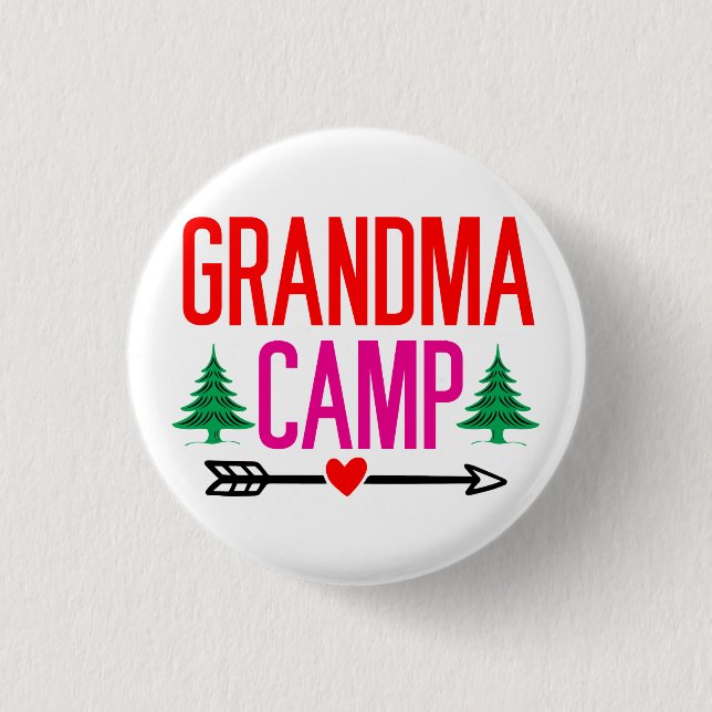 Grandma camp 3 cm round badge (Front)