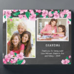 Grandma Chalkboard and Cherry Blossom 2 Photo Plaque<br><div class="desc">Floral photo plaque to personalised for your grandma. The photo template is set up ready for you to add two of your favourite family photos and, you can also add your custom message and/or name(s). The design features pink cherry blossom on a distressed chalkboard background with white typography. "GRANDMA" is...</div>
