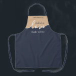 Grandma Challah is Love Made All-Over Print Apron<br><div class="desc">Challah is Love Made Edible. NAVY & TAN. Clean Modern Script design.Your Homemade Challah is a frame-worthy work of art. Sign your masterpiece with a flourish with this understated classy ALL-OVER PRINT APRON.. Coordinates with our matching Challah Dough Cover which you can find here: https://www.zazzle.com/collections/coordinated_apron_sets-119984004460509285 ABOUT OUR CHALLAH DOUGH COVERS:...</div>