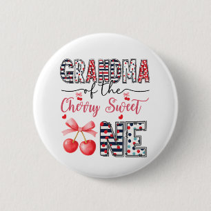 Grandma Cherry Sweet One Cute Birthday Family 6 Cm Round Badge