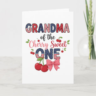 Grandma Cherry Sweet One Cute Birthday Family Card