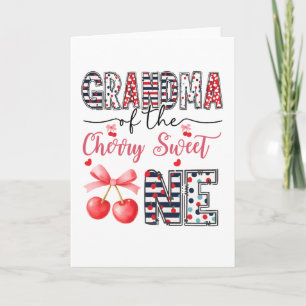Grandma Cherry Sweet One Cute Birthday Family Card
