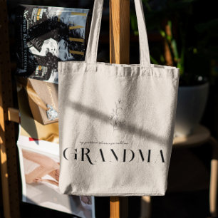 Grandma   Chic Boho Lettering & Floral Tote Bag