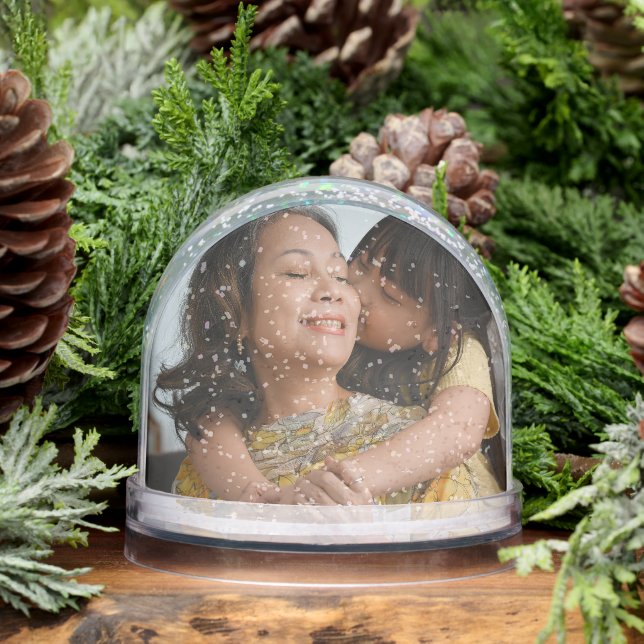 Grandma Christmas Gift Custom Double Sided 2 Photo Snowglobe (Winter)