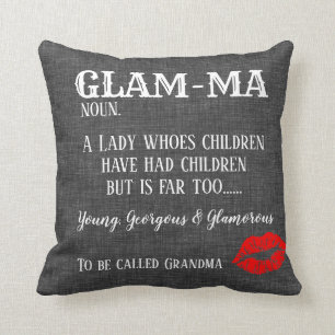 Grandma christmas Glam-ma Throw Pillow 16" x 16"