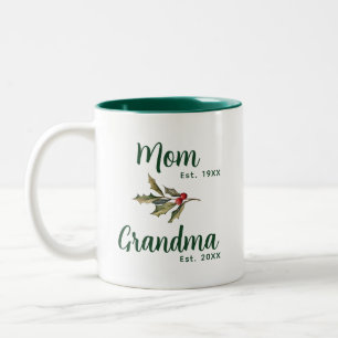 Grandma Christmas Holiday Keepsake Custom Two-Tone Coffee Mug