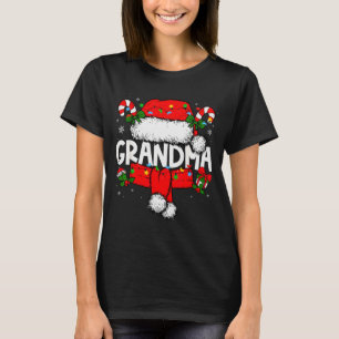 Grandma Christmas Pajama Santa Claus Family Matchi T-Shirt