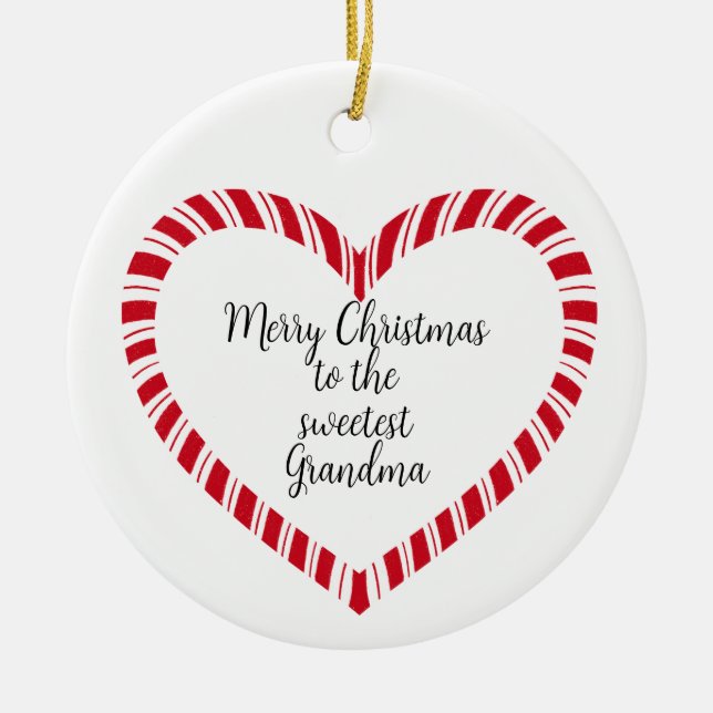 Grandma Christmas Tree Sweetest  Ceramic Ornament (Front)