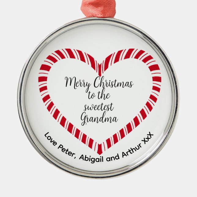 Grandma Christmas Tree Sweetest  Metal Ornament (Front)