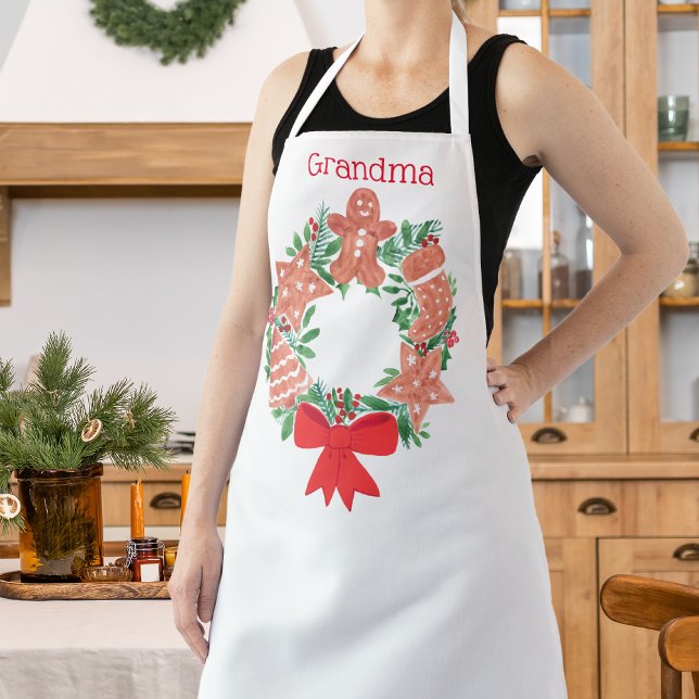 Grandma Christmas Wreath Apron (Creator Uploaded)