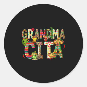 Grandma cita cinco de mayo fiesta mexican matching classic round sticker