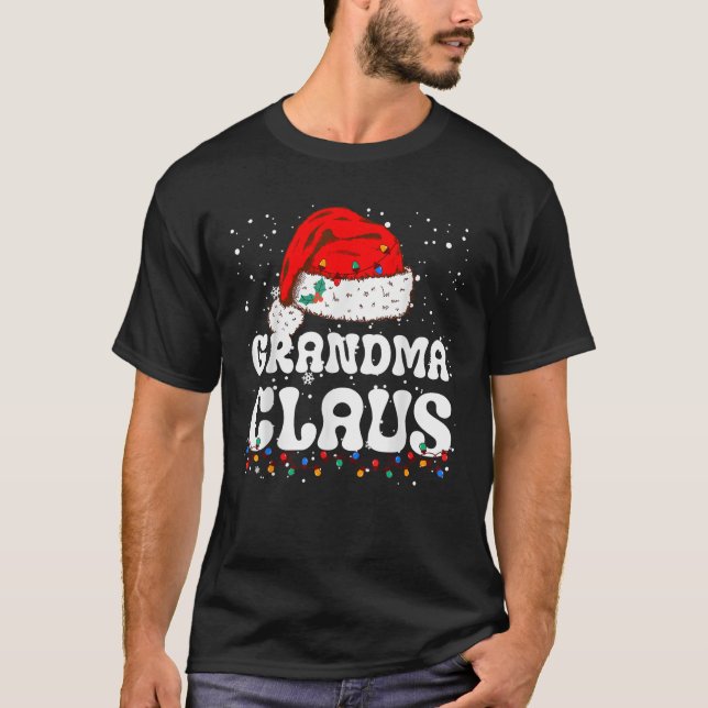 Grandma Claus Christmas Grandma Santa Family Match T-Shirt (Front)