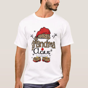 Grandma Claus Christmas Leopard Grandma Snowman Sa T-Shirt