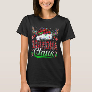 Grandma Claus Christmas Lights Matching Family Xma T-Shirt