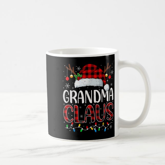 Grandma Claus Christmas Lights Pajama Family Match Coffee Mug (Right)