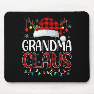 Grandma Claus Christmas Lights Pajama Family Match Mouse Pad