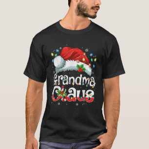 Grandma Claus Christmas Lights Pajama Family Match T-Shirt