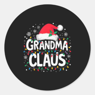 Grandma Claus Christmas Lights Santa Family Matchi Classic Round Sticker