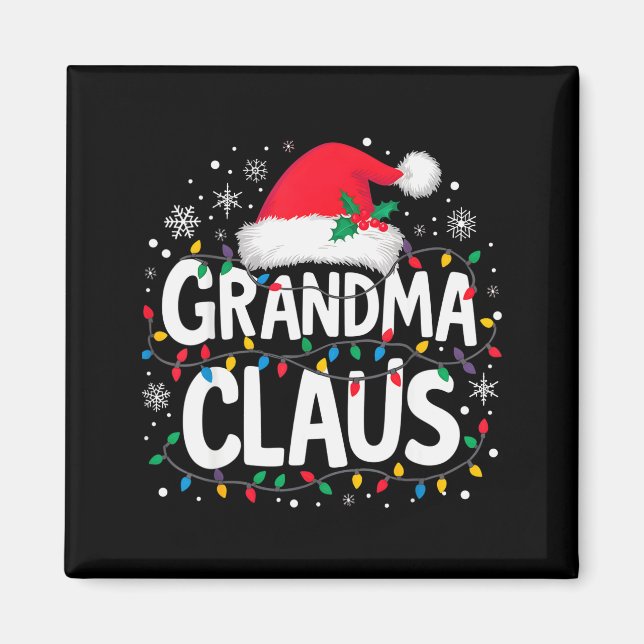 Grandma Claus Christmas Lights Santa Family Matchi Magnet (Front)