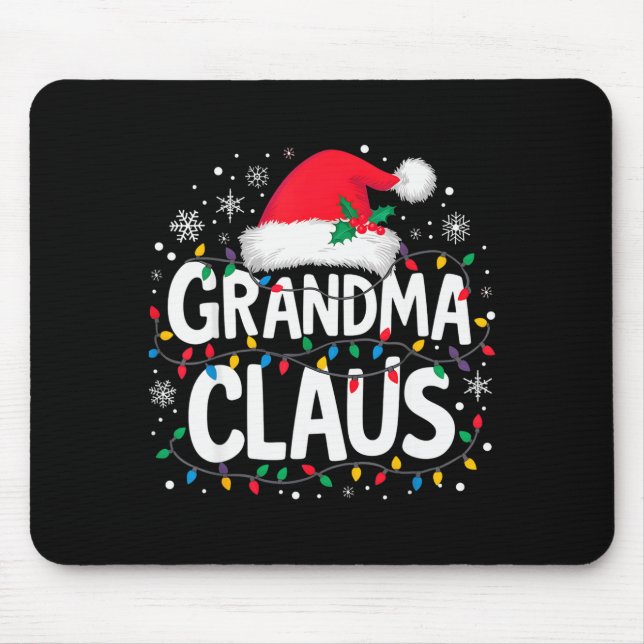 Grandma Claus Christmas Lights Santa Family Matchi Mouse Pad (Front)