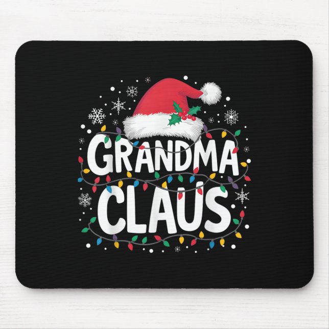 Grandma Claus Christmas Lights Santa Family Matchi Mouse Pad (Front)