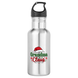 Grandma Claus Christmas Santa Hat 532 Ml Water Bottle